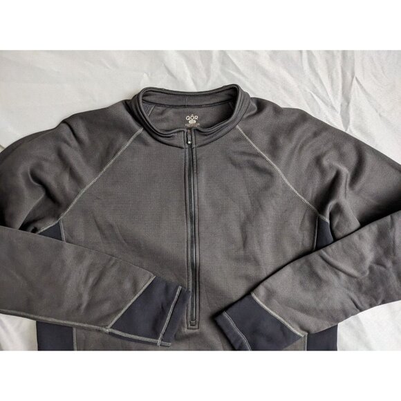 QOR Sweatshirt Gray Running 1/2 Zip Polyester Stretch Thumbhole Mens Size XXL - Picture 2 of 11
